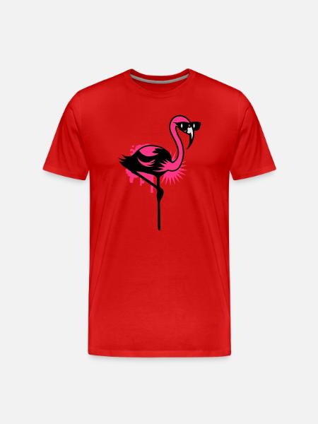 Flamingo with sunglasses - Men's Premium Organic T-Shirt - red