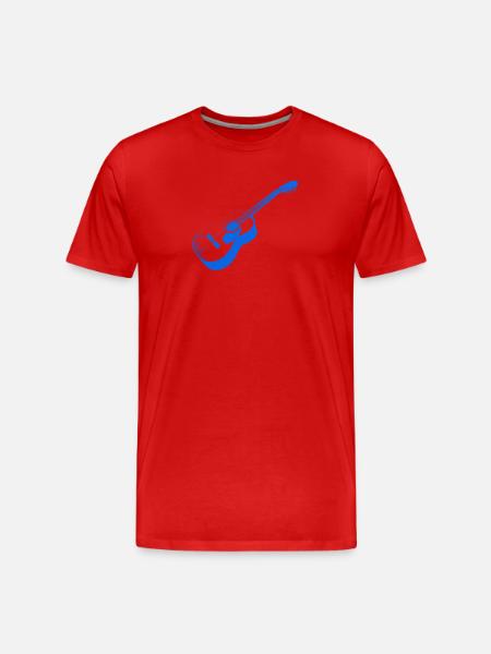 Artful Acoustic Guitar Print - Men's Premium Organic T-Shirt - red