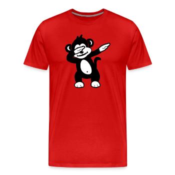 Monochromer Panda Wink Doodle - Männer Premium Bio T-Shirt - Rot - Vorne - Damien (186cm)
