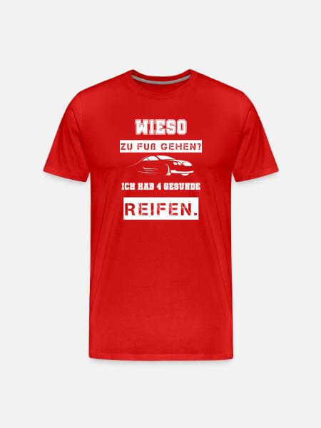Auto Spruch cool - Männer Premium Bio T-Shirt - Rot