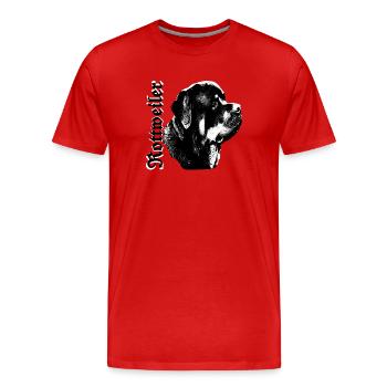 Rottweiler, tête de chien, combat de chien, propriétaire de chien, - T-shirt bio Premium Homme - rouge - Devant - Damien (186cm)