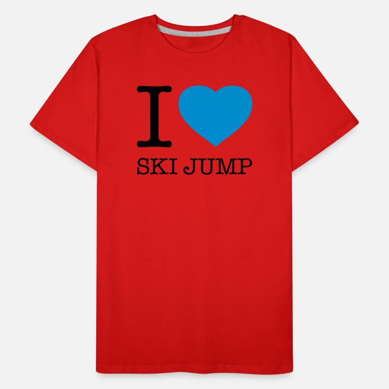 J’ADORE LE SAUT À SKI Saut à ski T-shirt bio Premium Homme