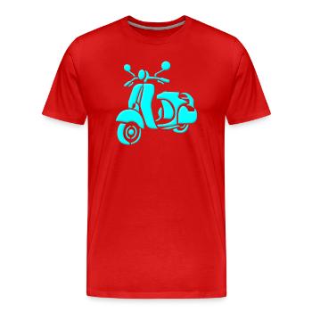 Retro Roller - Männer Premium Bio T-Shirt - Rot - Vorne - Damien (186cm)