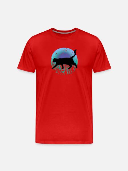 Chat noir - T-shirt bio Premium Homme - rouge