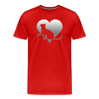 chat chat chat chat chat minou chatte minou - T-shirt bio Premium Homme - rouge - Devant - Damien (186cm)