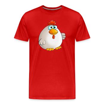 süße Henne - Männer Premium Bio T-Shirt - Rot - Vorne - Damien (186cm)