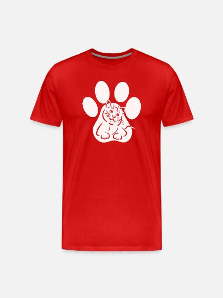 Cat Paw Cat in Paw Gift - Men's Premium Organic T-Shirt - red