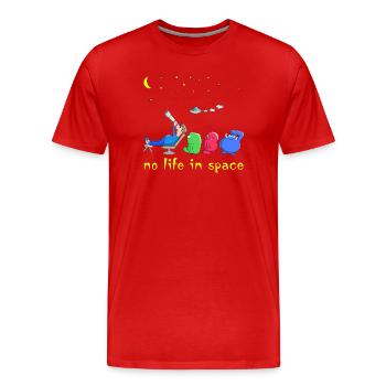 Drôles d'Aliens - T-shirt bio Premium Homme - rouge - Devant - Damien (186cm)