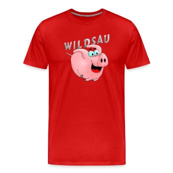 sow - Men's Premium Organic T-Shirt - red - Front - Damien (186cm)