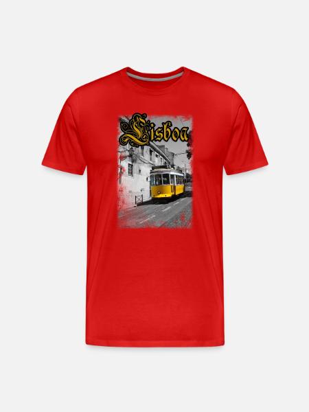 Lisboa Tram - Men's Premium Organic T-Shirt - red