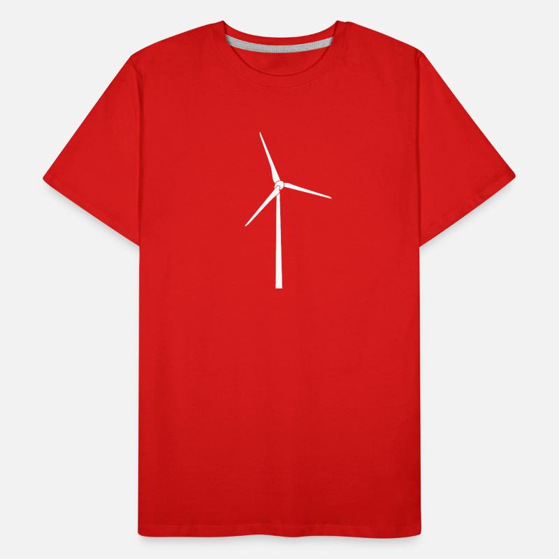 Wind Power Silhouette White Men's Premium Organic T-Shirt