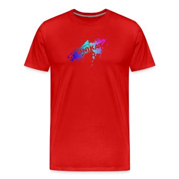 UNIQUE - Men's Premium Organic T-Shirt - red - Front - Damien (186cm)