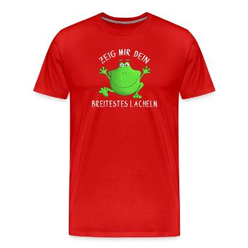 Rire - sourire - sourire - T-shirt bio Premium Homme - rouge - Devant - Damien (186cm)
