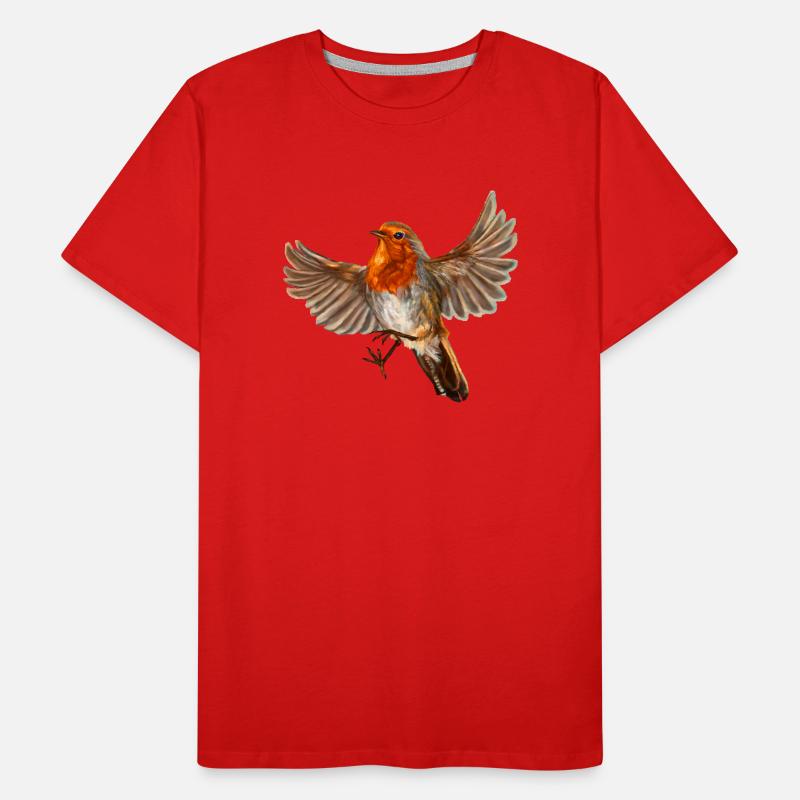 oiseau rouge-gorge T-shirt bio Premium Homme