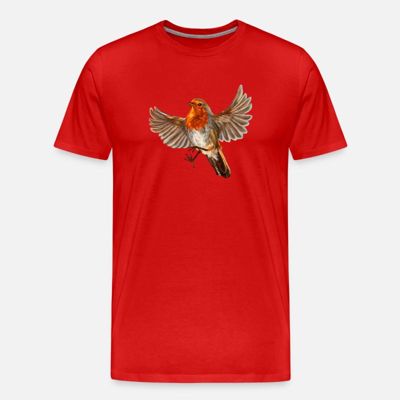 Roter Vogel - Männer Premium Bio T-Shirt - Rot