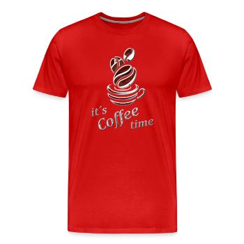Buveur de café - T-shirt bio Premium Homme - rouge - Devant - Damien (186cm)