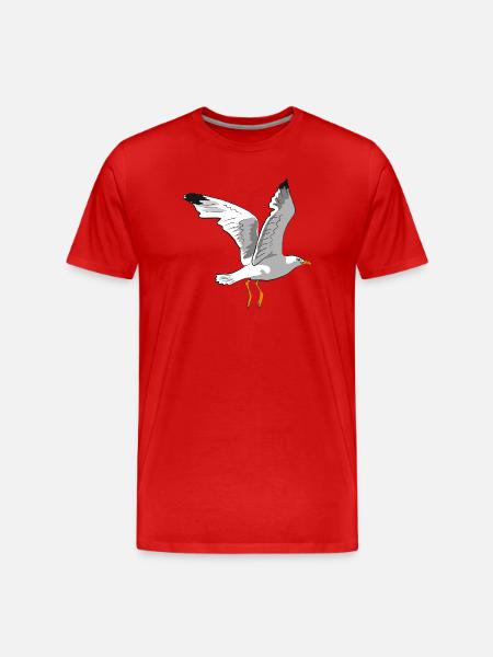Stylish seagull in flight - Men's Premium Organic T-Shirt - red