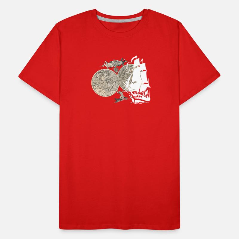 Ship + Map Men's Premium Organic T-Shirt