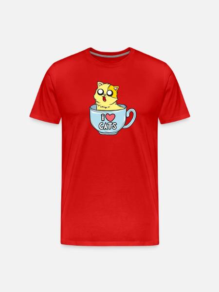 I love cats! - Men's Premium Organic T-Shirt - red