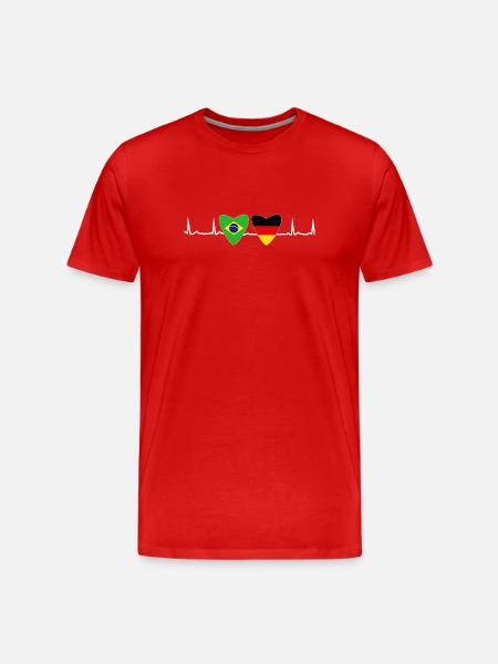 Brazil-German Flag Germany Gift - Men's Premium Organic T-Shirt - red