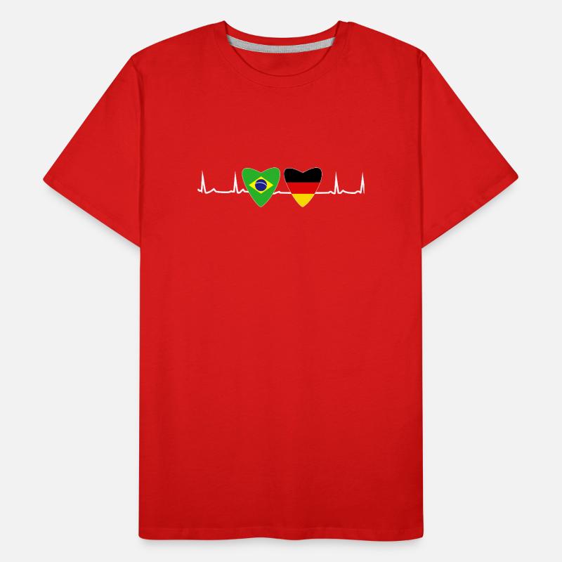Brazil-German Flag Germany Gift Men's Premium Organic T-Shirt
