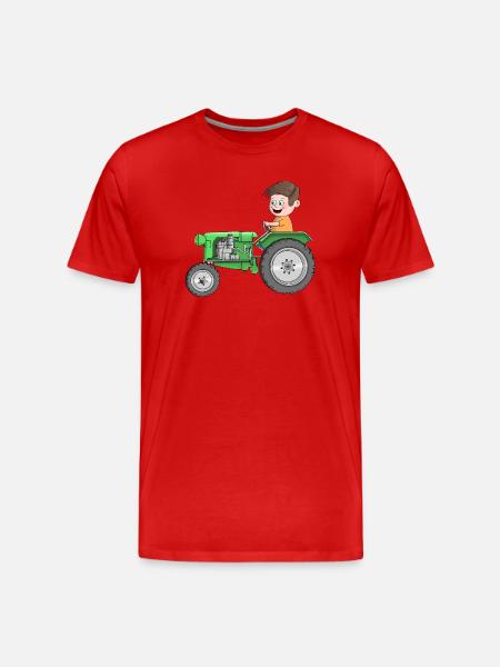 Tractor for children - Men's Premium Organic T-Shirt - red