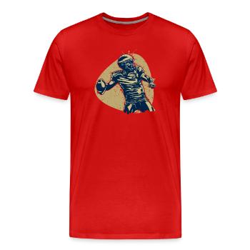 Quarterback Hero Champion de Football Américain Rétro - T-shirt bio Premium Homme - rouge - Devant - Damien (186cm)