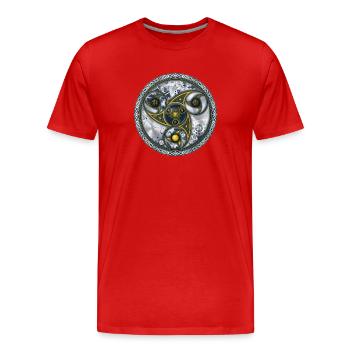 Bewusstseinsreisemaschine, Heilige Geometrie - Männer Premium Bio T-Shirt - Rot - Vorne - Damien (186cm)
