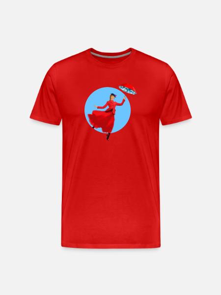 Red lady with umbrella twist - Men's Premium Organic T-Shirt - red