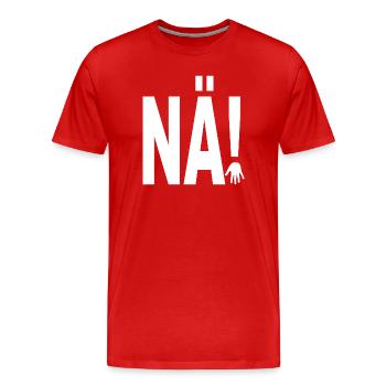 NÄ! - Men's Premium Organic T-Shirt - red - Front - Damien (186cm)