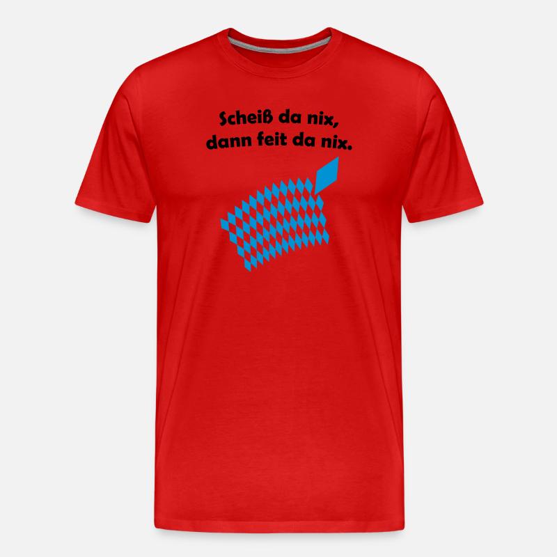 Bayerisches Scheiß da nix Design - Männer Premium Bio T-Shirt - Rot