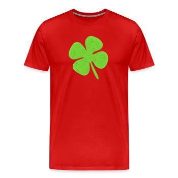 Kleeblatt - Männer Premium Bio T-Shirt - Rot - Vorne - Damien (186cm)