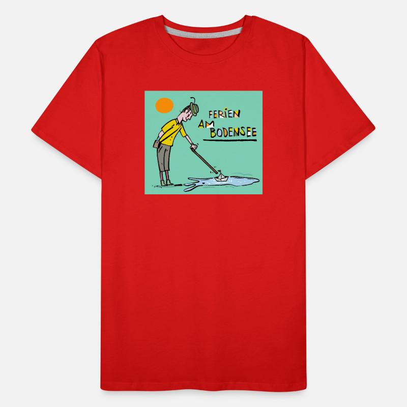 Ferien am Bodensee Cartoon Männer Premium Bio T-Shirt