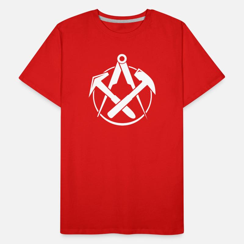 Dachdecker-Logo - Weiss Männer Premium Bio T-Shirt