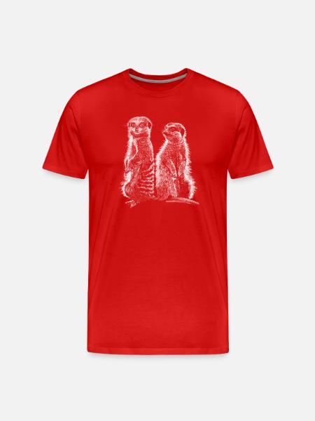 Meerkats - Men's Premium Organic T-Shirt - red