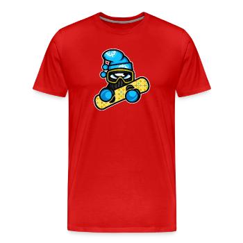 snowboard de sports d'hiver - T-shirt bio Premium Homme - rouge - Devant - Damien (186cm)