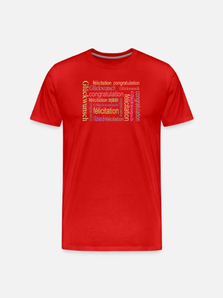 félicitation - T-shirt bio Premium Homme - rouge