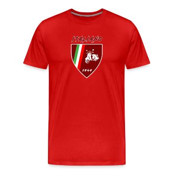 Italie Scooter / Italiano Cadeau Scooter - T-shirt bio Premium Homme - rouge - Devant - Damien (186cm)