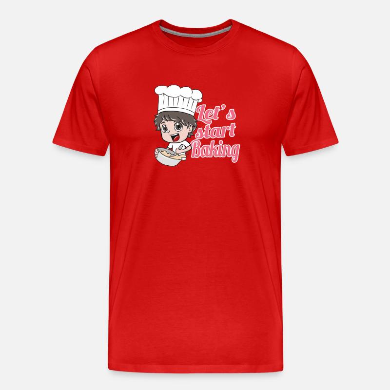 Backen Essen - Männer Premium Bio T-Shirt - Rot