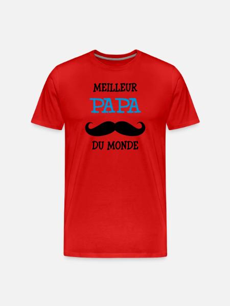 Best Dad World - Men's Premium Organic T-Shirt - red