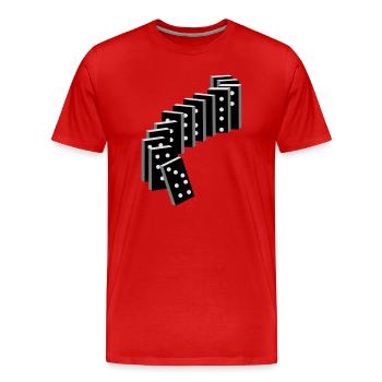 Legespiel mit Domino Spielsteine - Männer Premium Bio T-Shirt - Rot - Vorne - Damien (186cm)