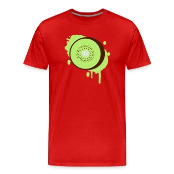 Kiwi graffiti - Men's Premium Organic T-Shirt - red - Front - Damien (186cm)