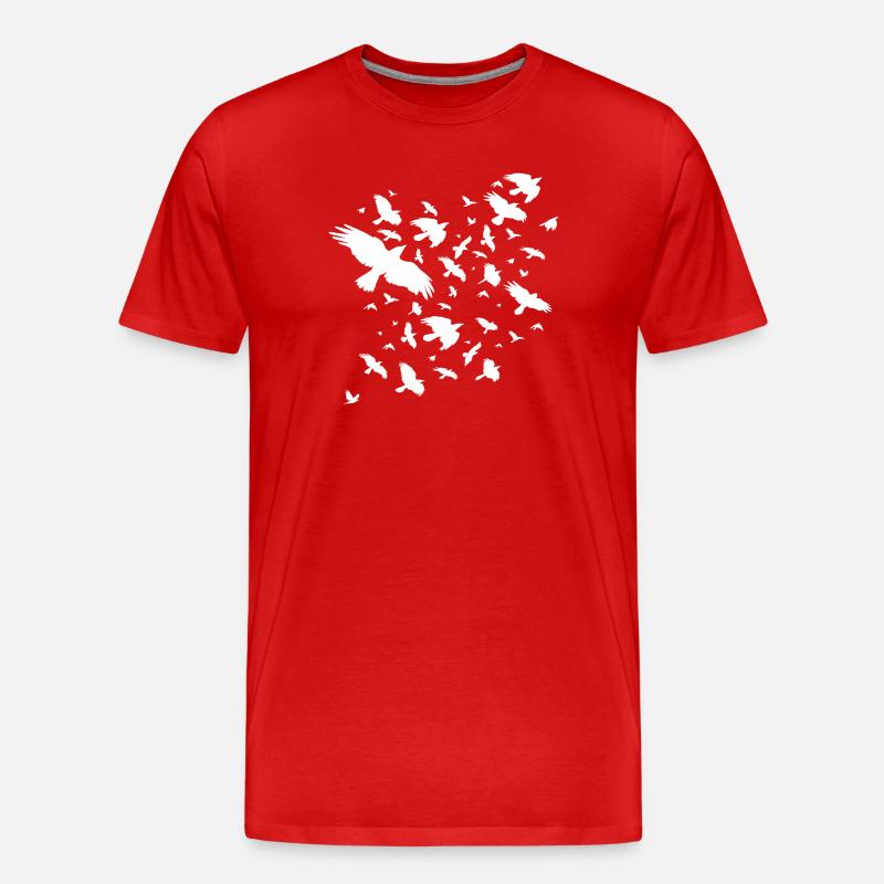 Vogelschwarm - Männer Premium Bio T-Shirt - Rot