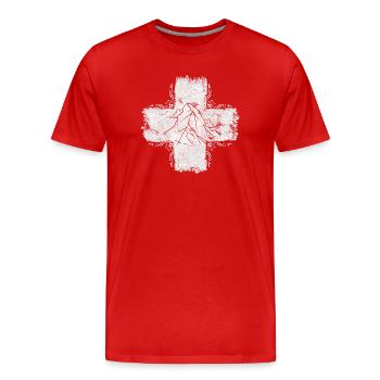 Suisse 🇨🇭 Suisse drapeau suisse - T-shirt bio Premium Homme - rouge - Devant - Damien (186cm)