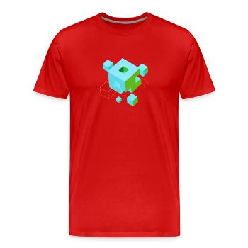 würfel pixel 3d nerd game mind craft Rubix Zauber  - T-shirt bio Premium Homme - rouge - Devant - Damien (186cm)
