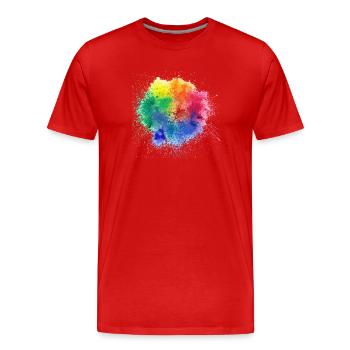 Pop der Farbgestaltung - Männer Premium Bio T-Shirt - Rot - Vorne - Damien (186cm)