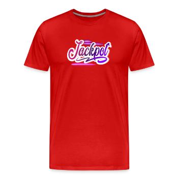 jackpot - Men's Premium Organic T-Shirt - red - Front - Damien (186cm)