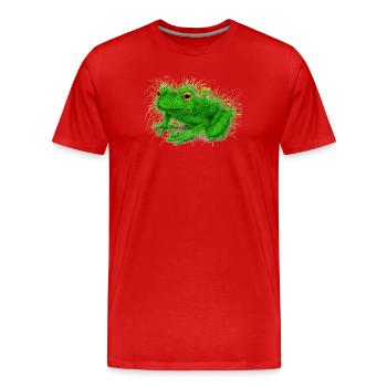 Grass Frog - Men's Premium Organic T-Shirt - red - Front - Damien (186cm)