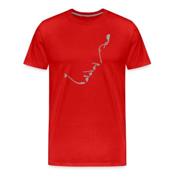 girl face, light and shadow - Männer Premium Bio T-Shirt - Rot - Vorne - Damien (186cm)