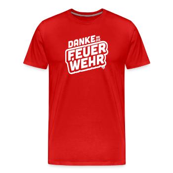 Merci pompiers - pompiers Merci - T-shirt bio Premium Homme - rouge - Devant - Damien (186cm)